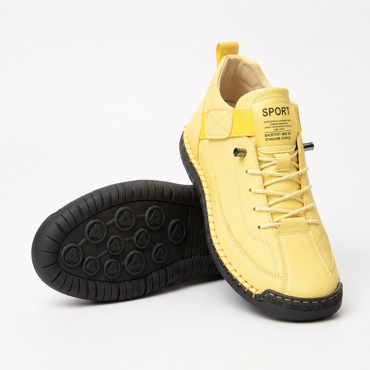 Zapatillas NUVÉ de ecocuero con cordones elásticos y velcro