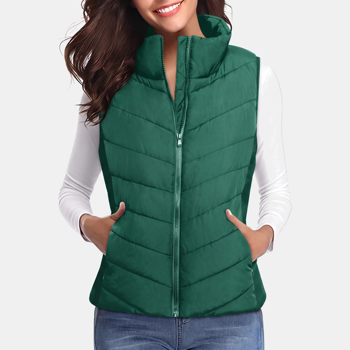 SELKA - CHALECO ACOLCHADO CON COSTURAS EN ZIGZAG