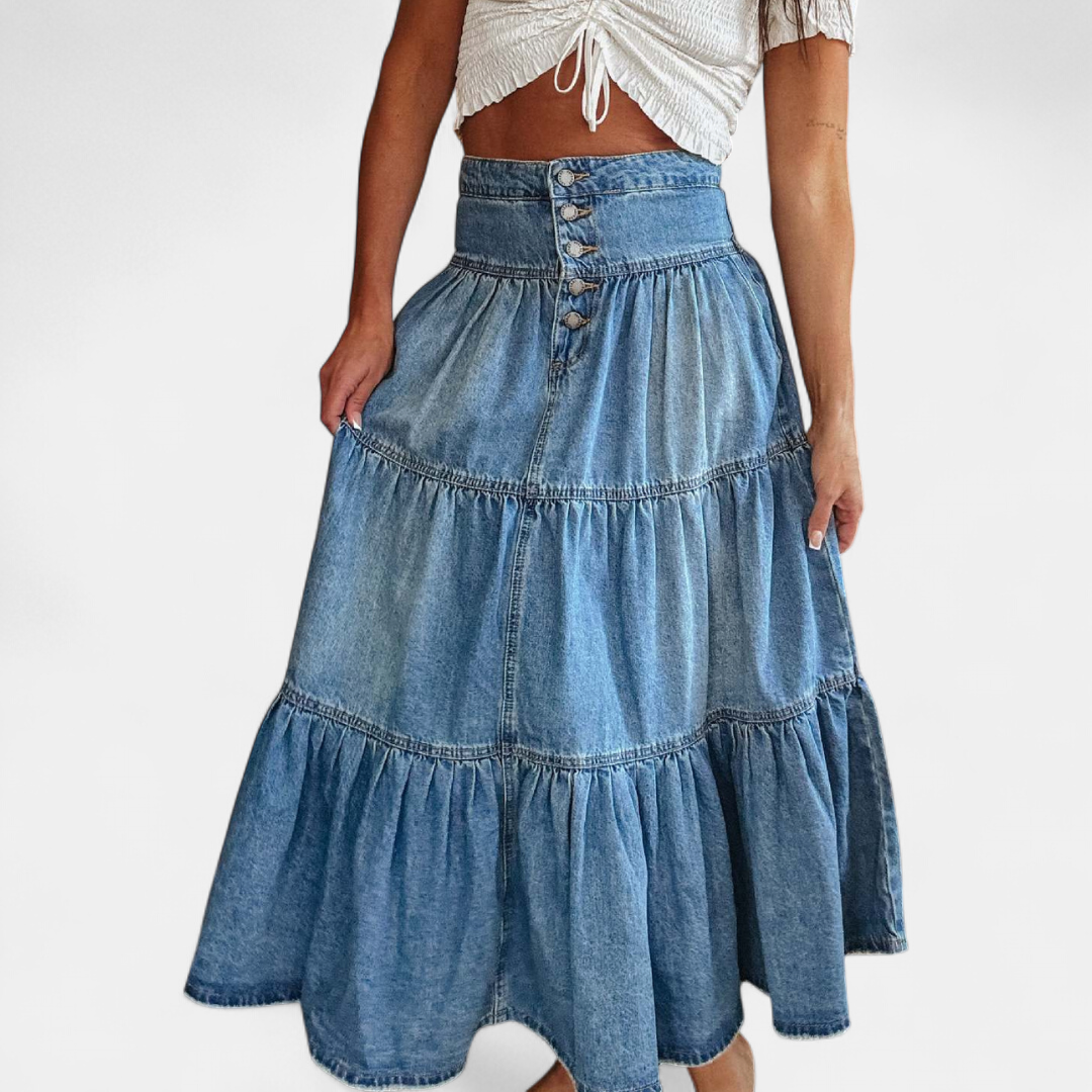 SONORA - FALDA MIDI VAQUERA DE CAPAS
