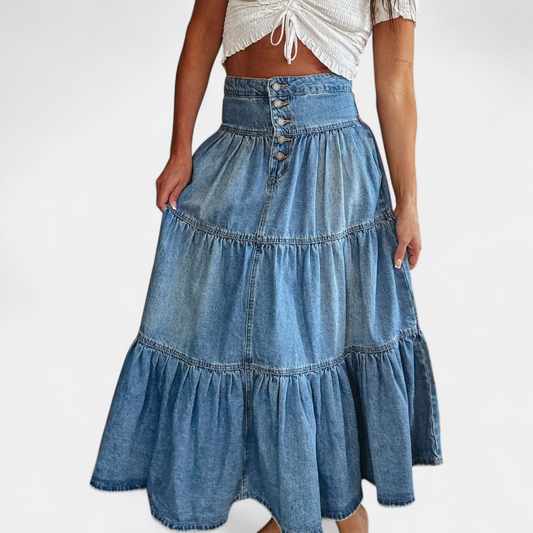 SONORA - FALDA MIDI VAQUERA DE CAPAS