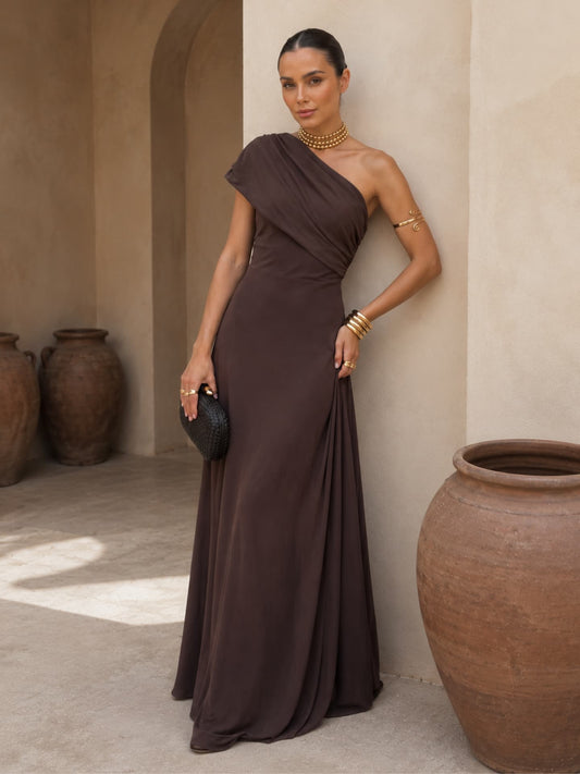 VESTIDO TOLEDO EN COLOR MARRÓN