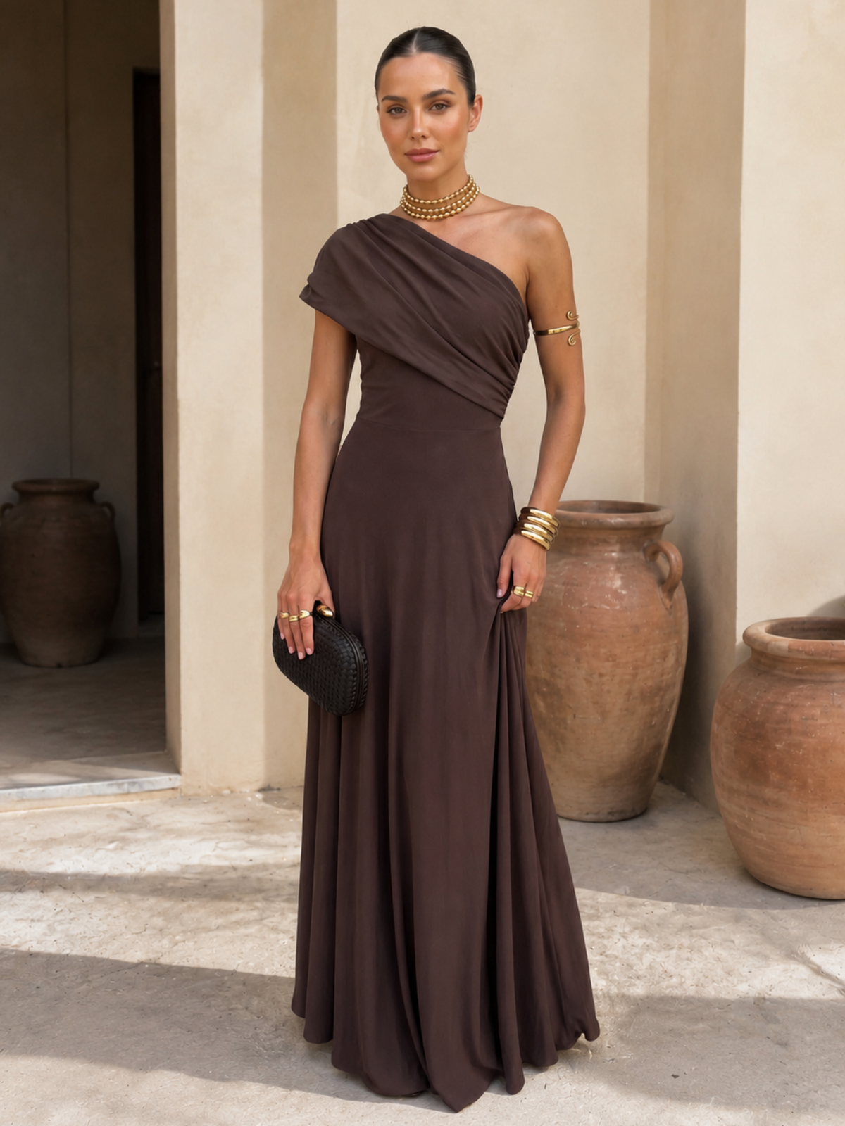 VESTIDO TOLEDO EN COLOR MARRÓN