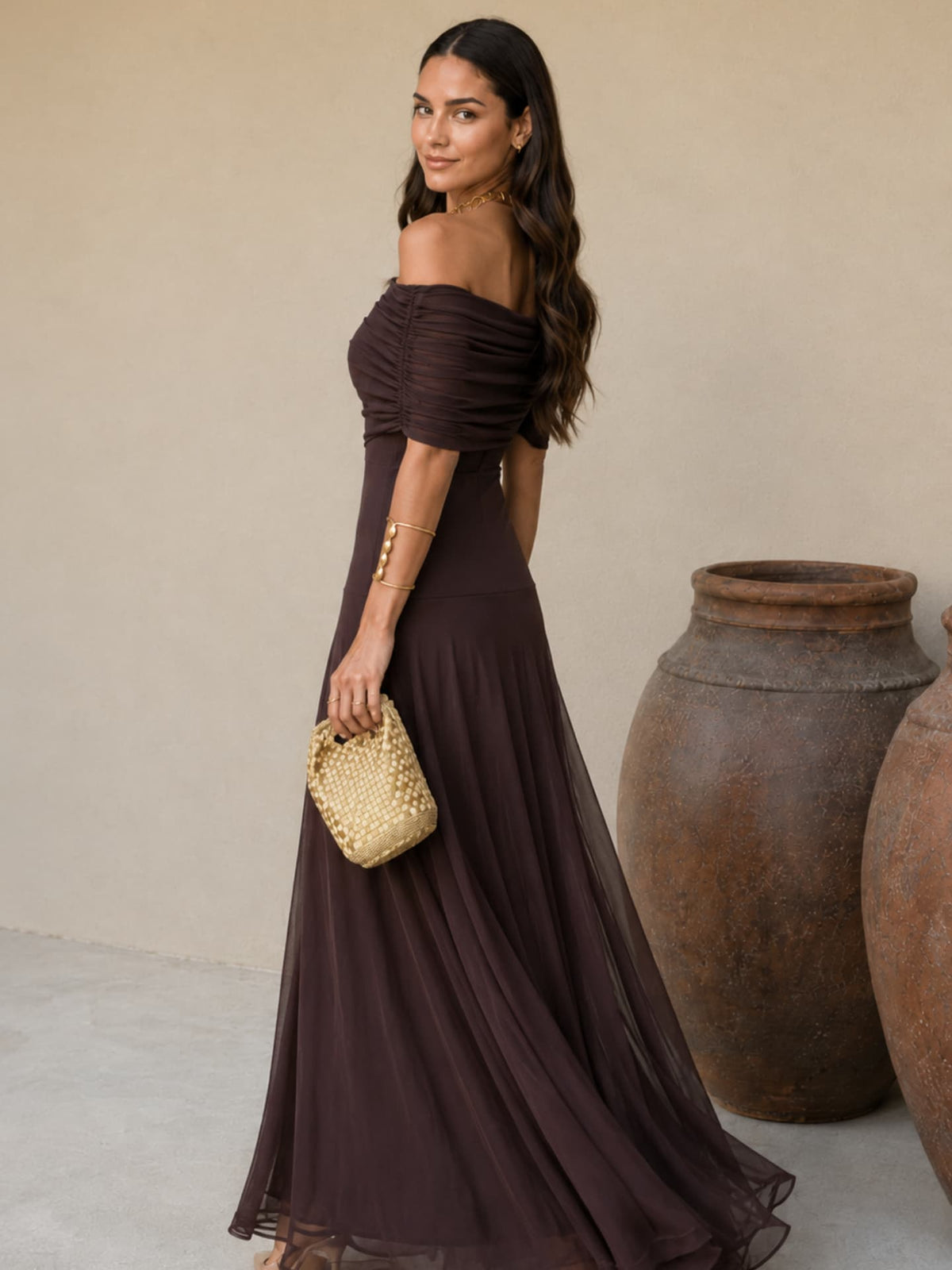 VESTIDO TOLEDO EN COLOR MARRÓN
