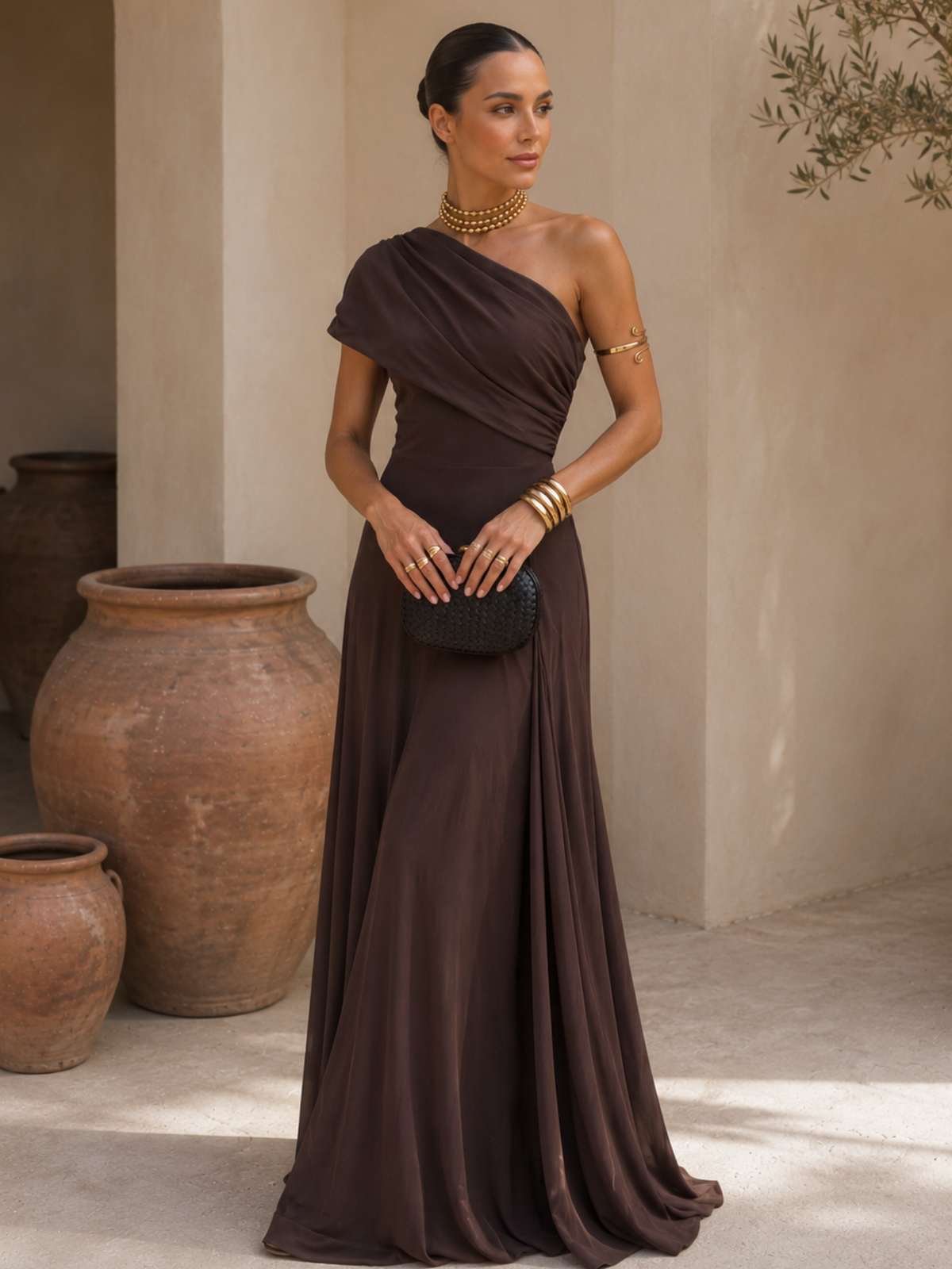 VESTIDO TOLEDO EN COLOR MARRÓN