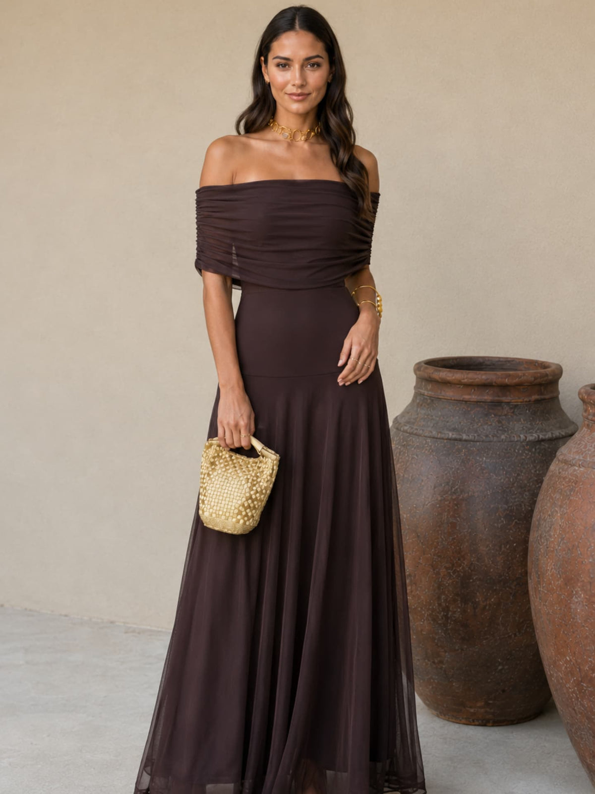 VESTIDO TOLEDO EN COLOR MARRÓN
