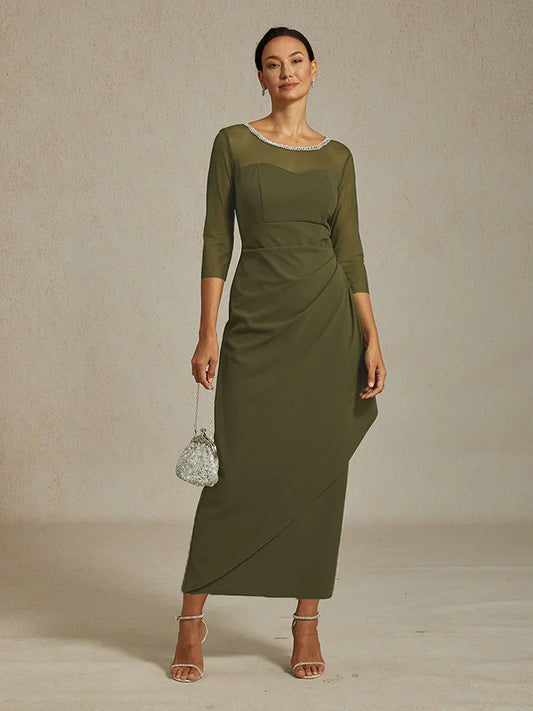 VESTIDO MIDI ENTALLADO CON DRAPEADO