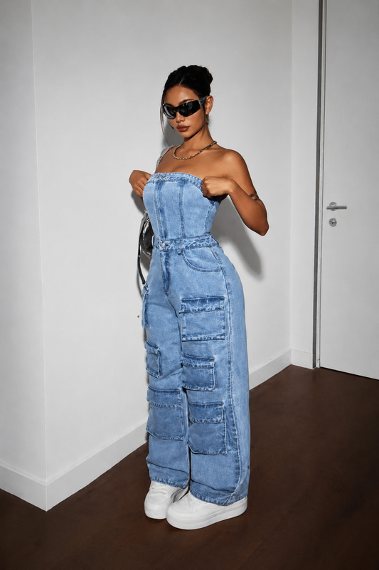 MONO DE MEZCLILLA OFF SHOULDER