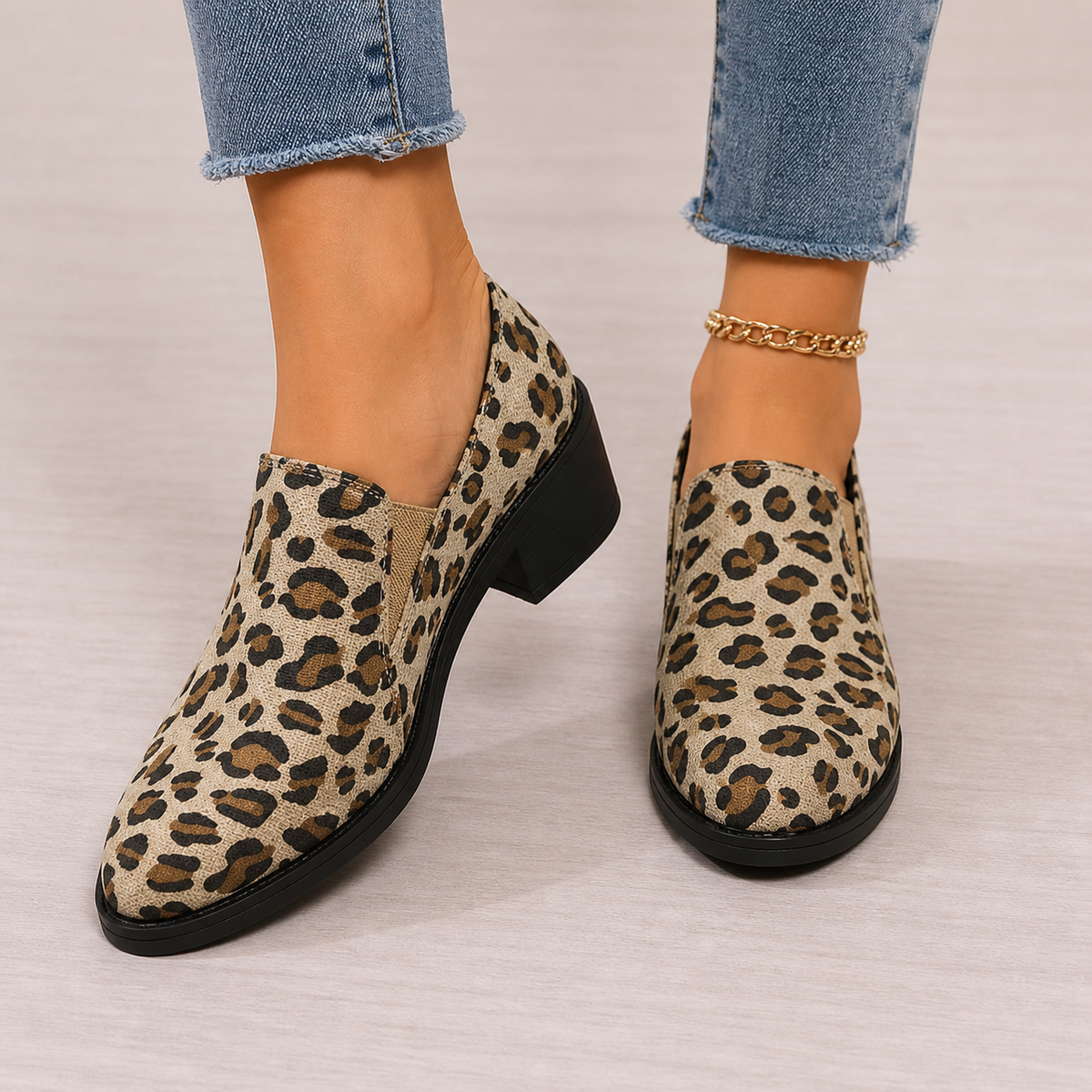 ANGÉLIQUE - MOCASINES DE LEOPARDO