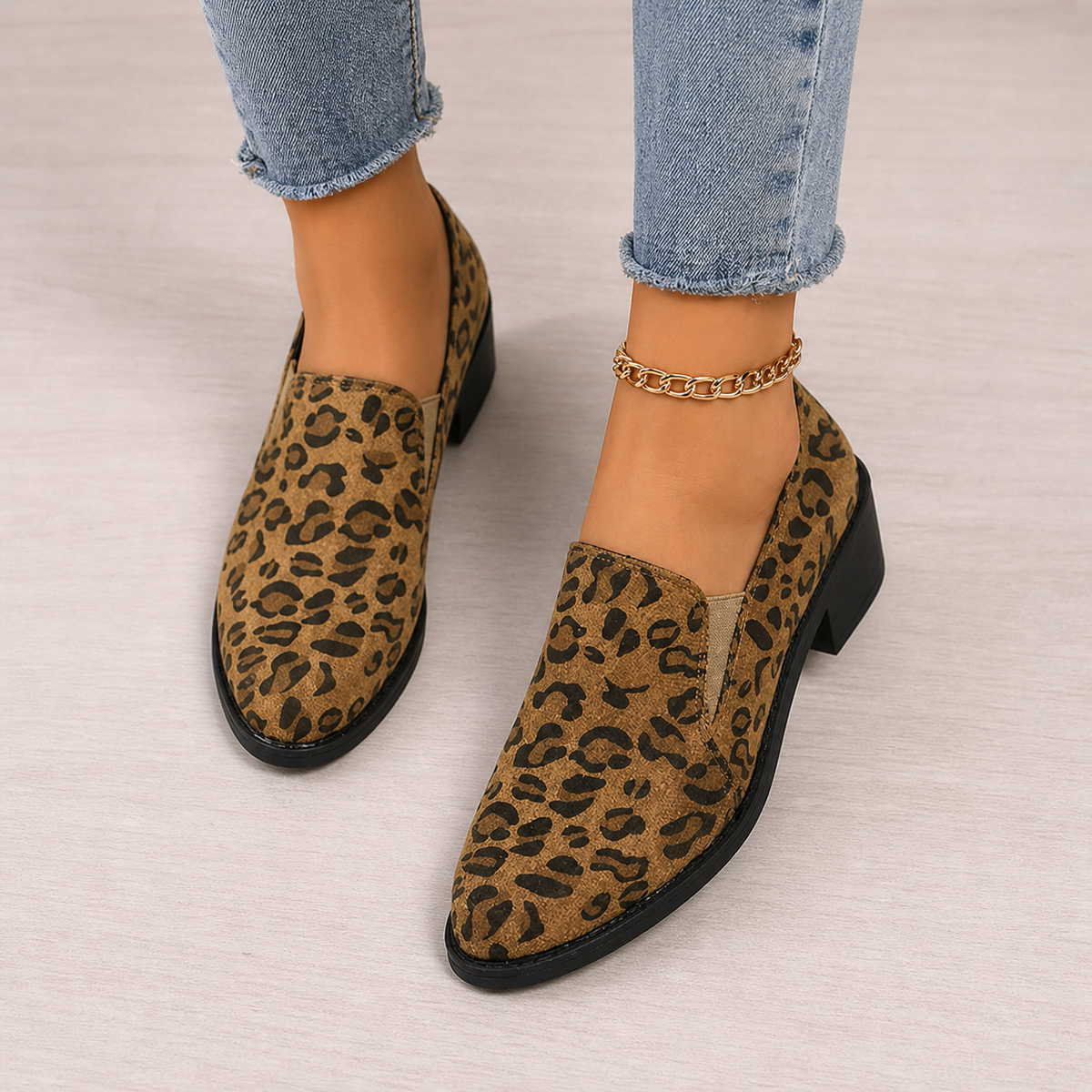 ANGÉLIQUE - MOCASINES DE LEOPARDO