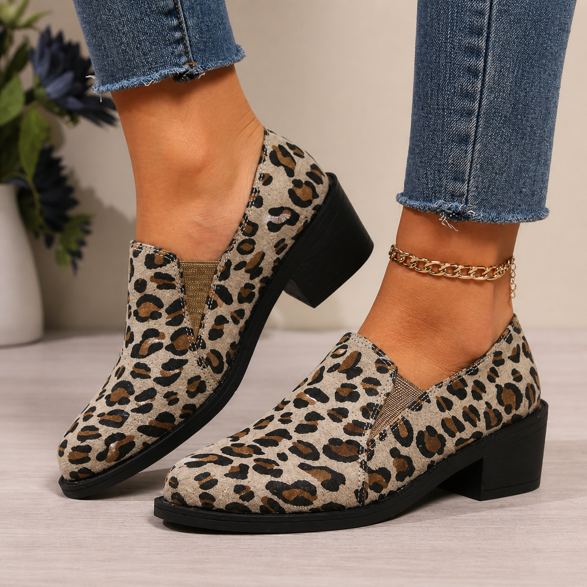 ANGÉLIQUE - MOCASINES DE LEOPARDO