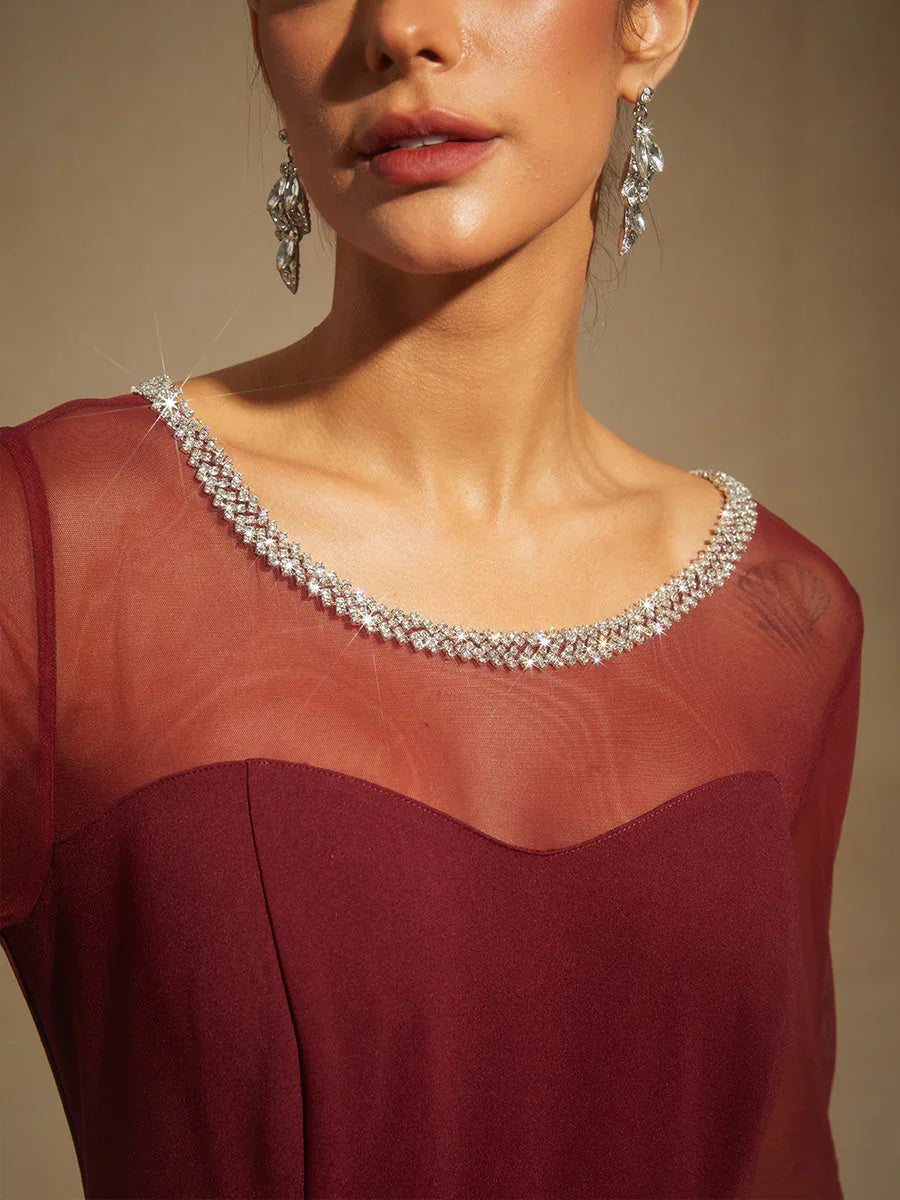 VESTIDO MIDI ENTALLADO CON DRAPEADO