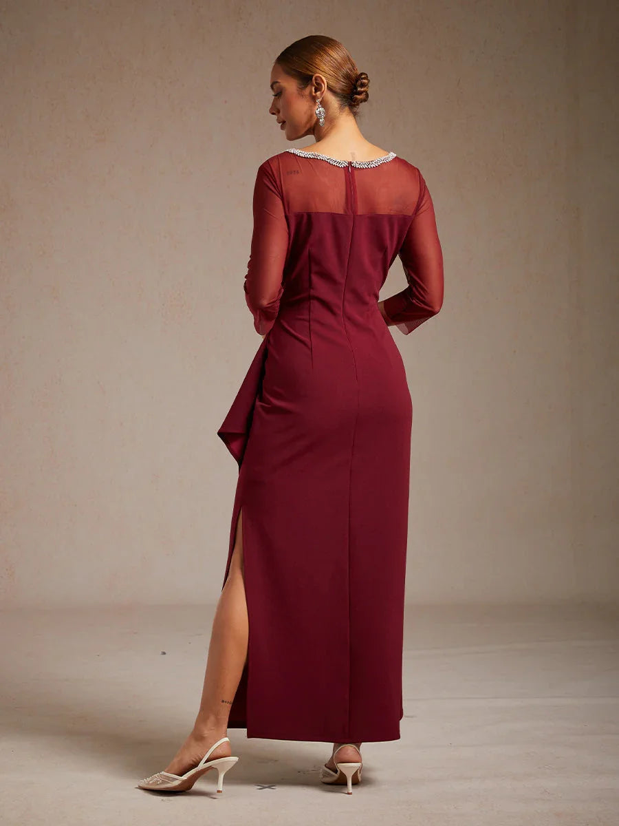 VESTIDO MIDI ENTALLADO CON DRAPEADO