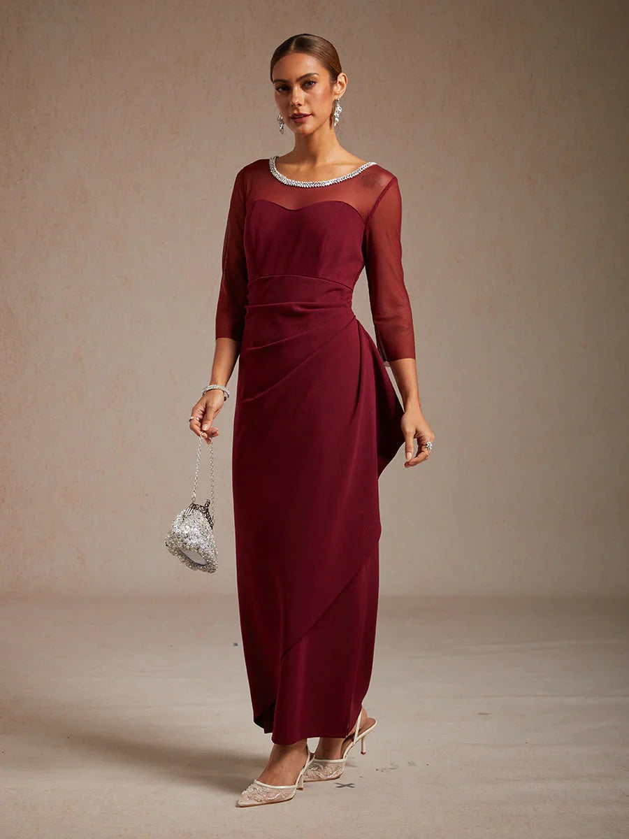 VESTIDO MIDI ENTALLADO CON DRAPEADO