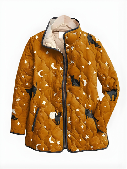 CHAQUETA ACOLCHADA DE LUNAS Y GATOS