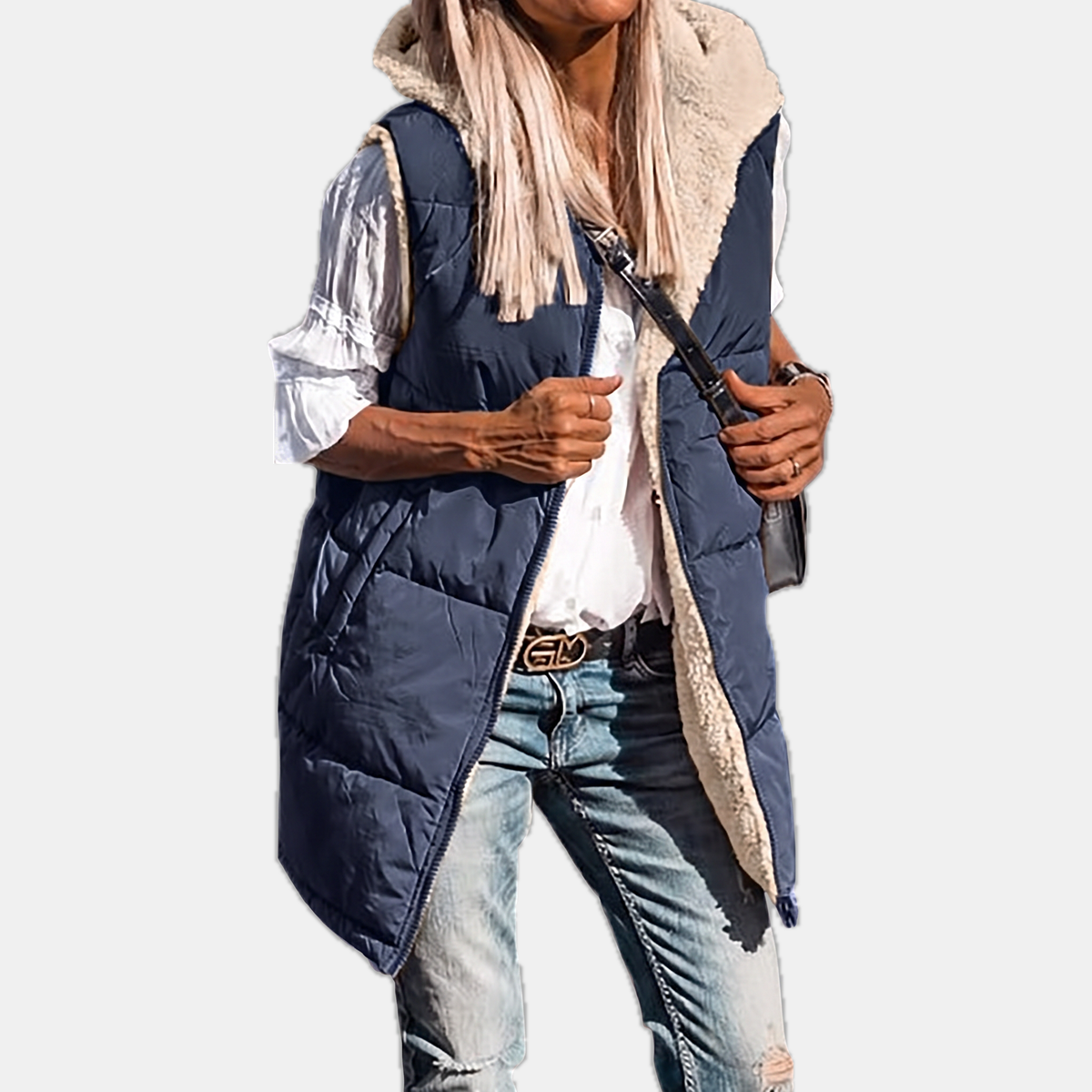 SVEA - CHALECO ACOLCHADO REVERSIBLE CON BORREGUITO