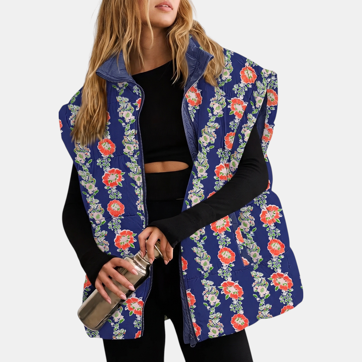 FLORENA - CHALECO ACOLCHADO CON ESTAMPADO FLORAL