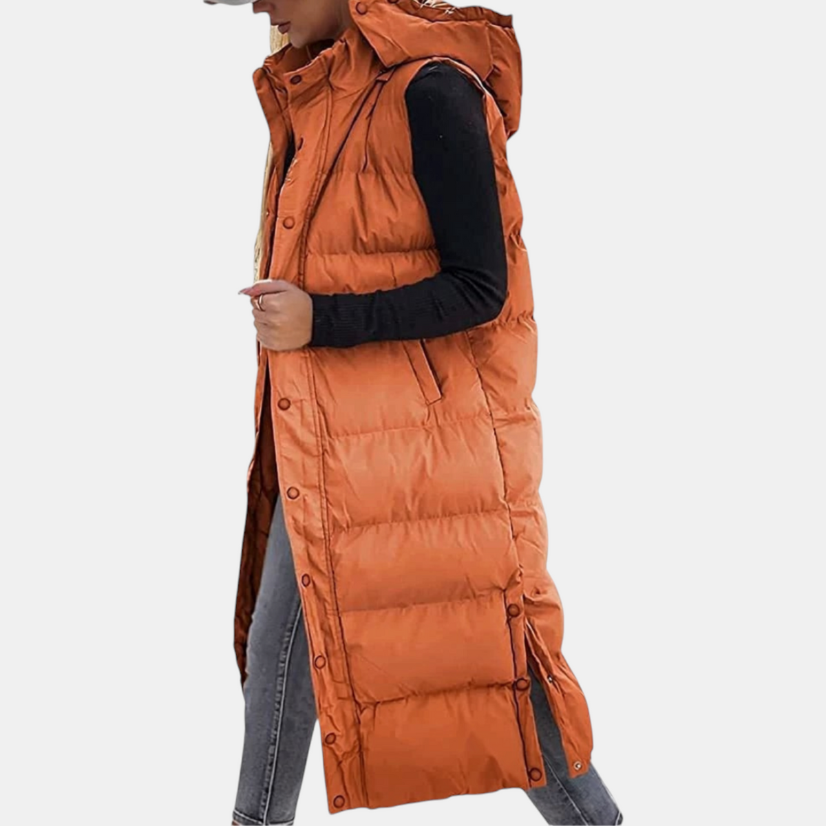 SELVE - CHALECO MAXI ACOLCHADO CON CAPUCHA