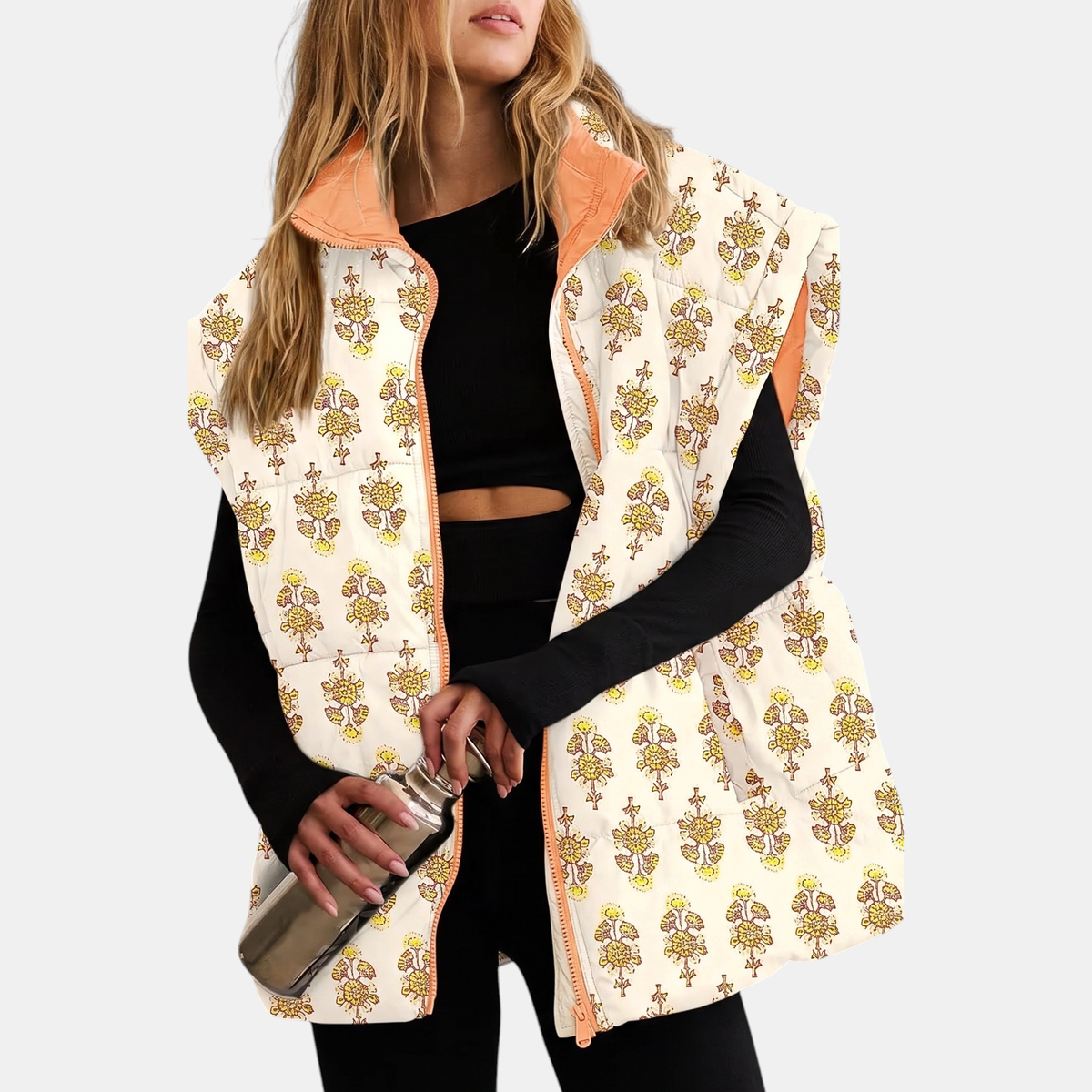 FLORENA - CHALECO ACOLCHADO CON ESTAMPADO FLORAL