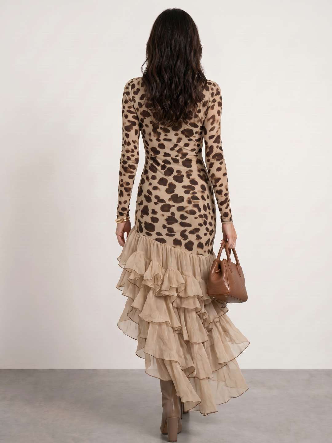 VESTIDO ANIMAL PRINT CON VOLANTES