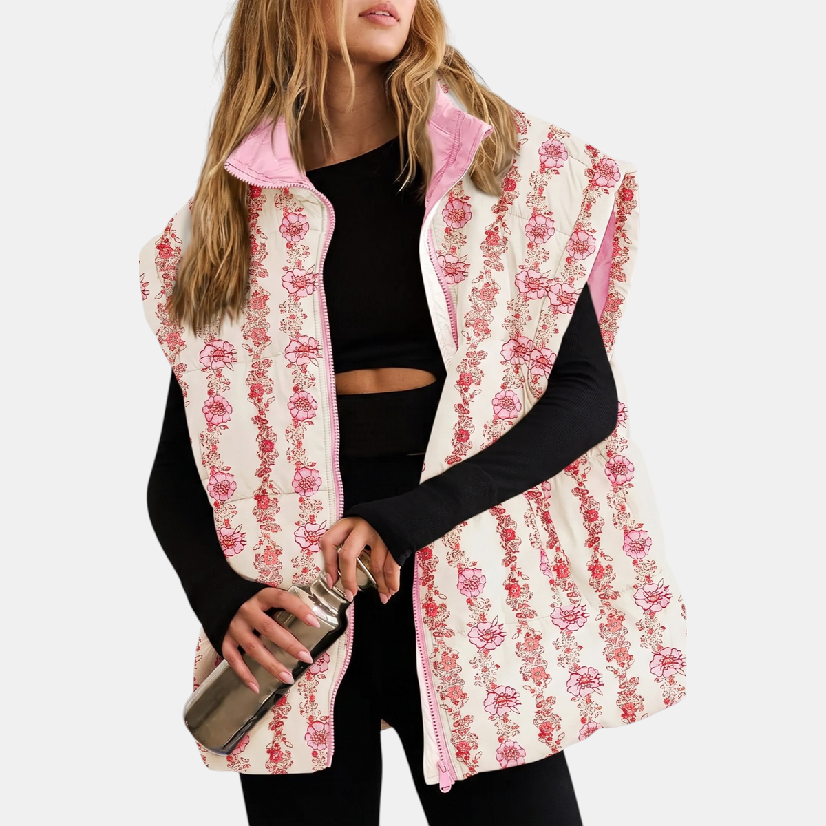 FLORENA - CHALECO ACOLCHADO CON ESTAMPADO FLORAL