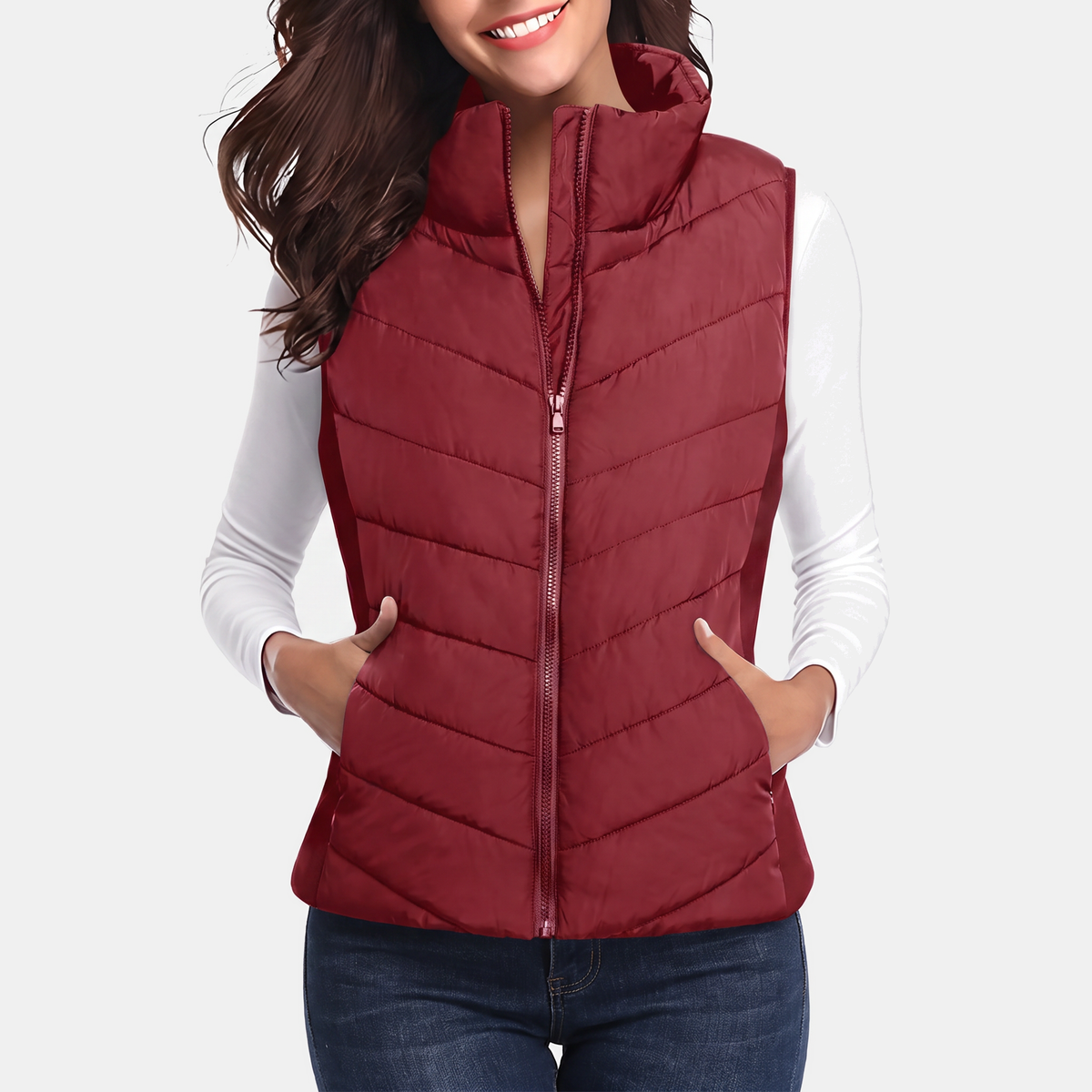 SELKA - CHALECO ACOLCHADO CON COSTURAS EN ZIGZAG