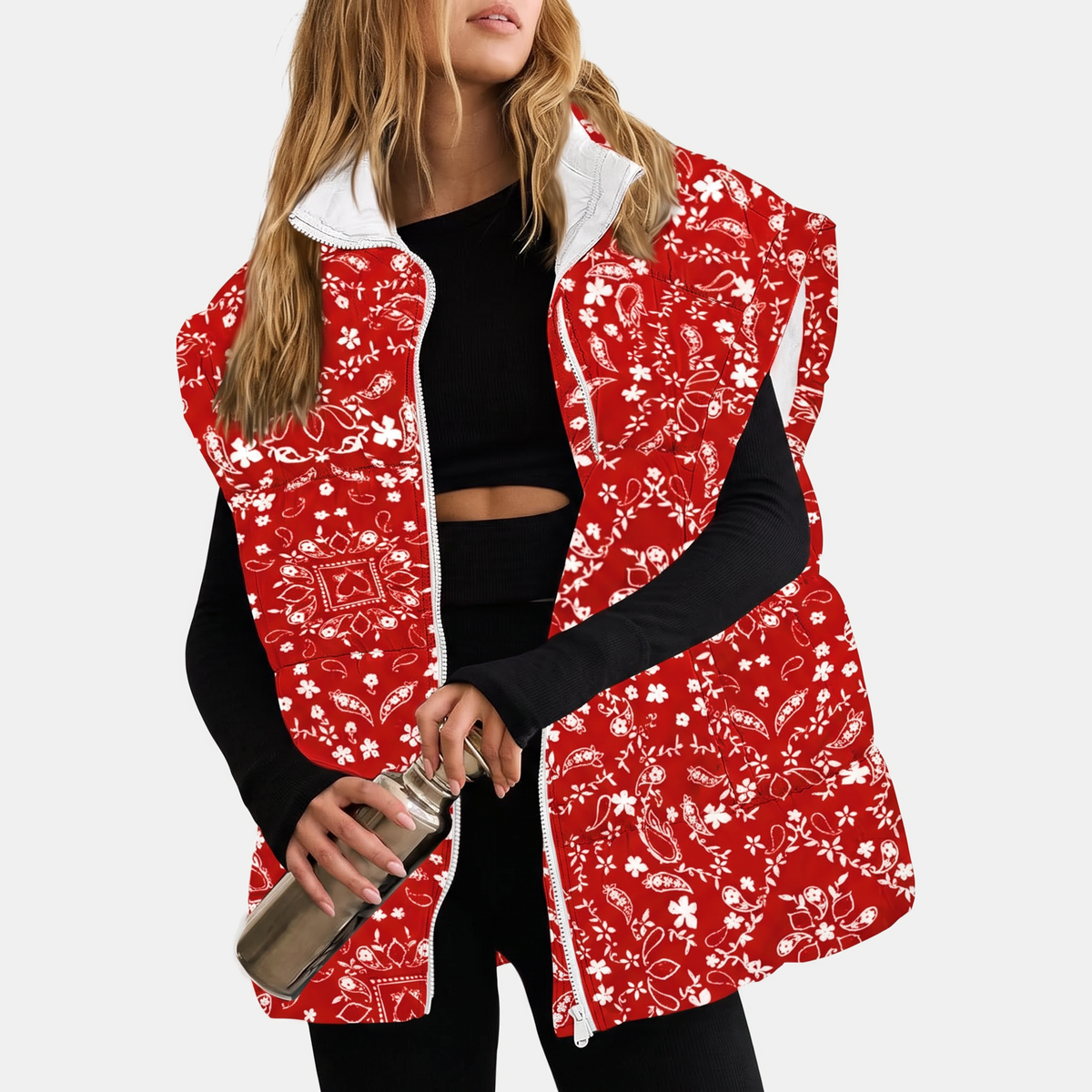 FLORENA - CHALECO ACOLCHADO CON ESTAMPADO FLORAL