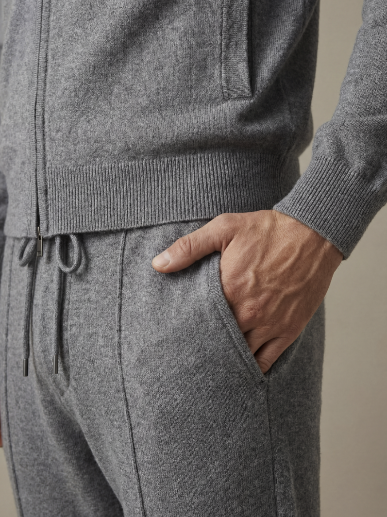 CONJUNTO CON CHAQUETA - GRIS CLARO