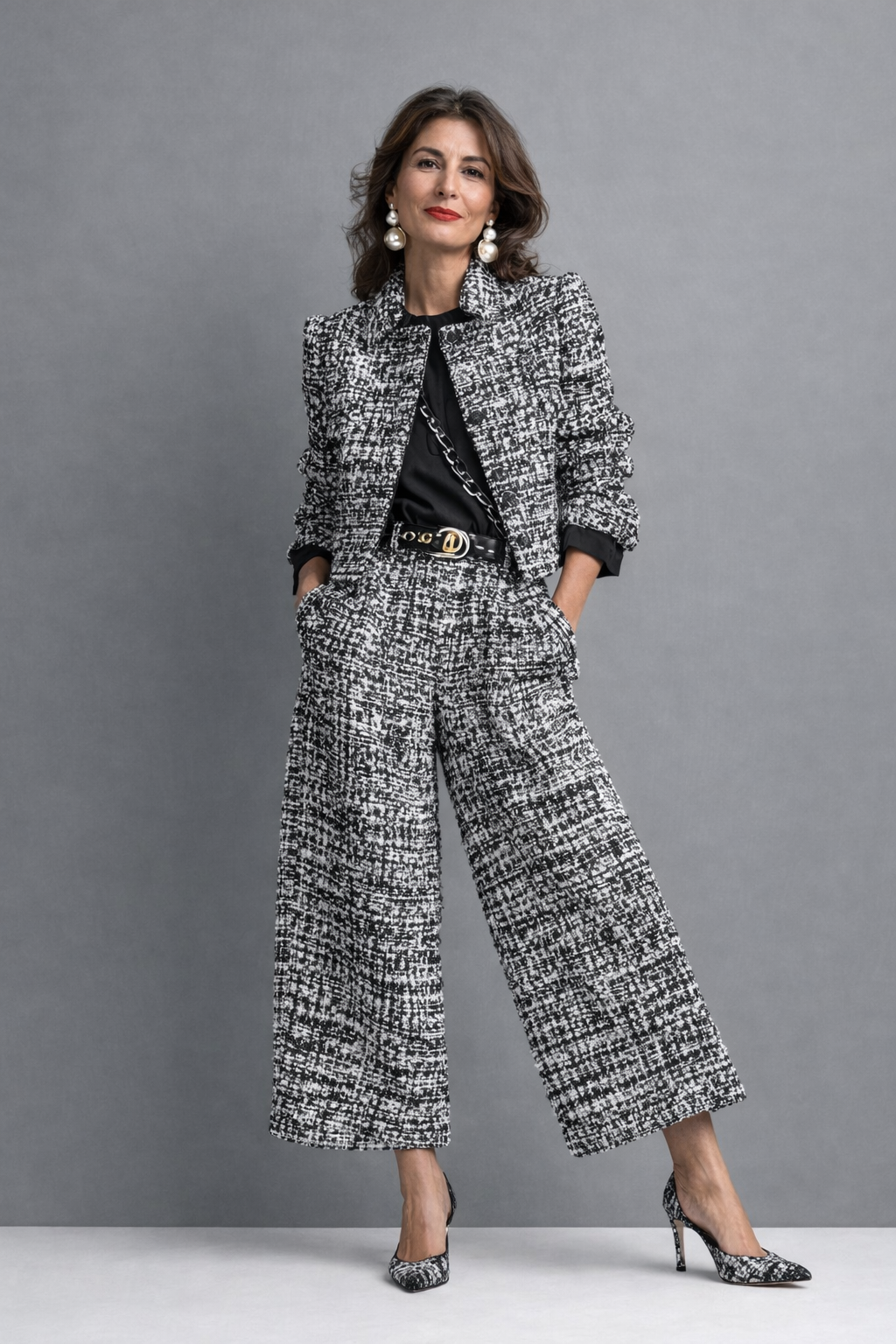 CONJUNTO BLAZER Y PANTALÓN DE PIERNA ANCHA