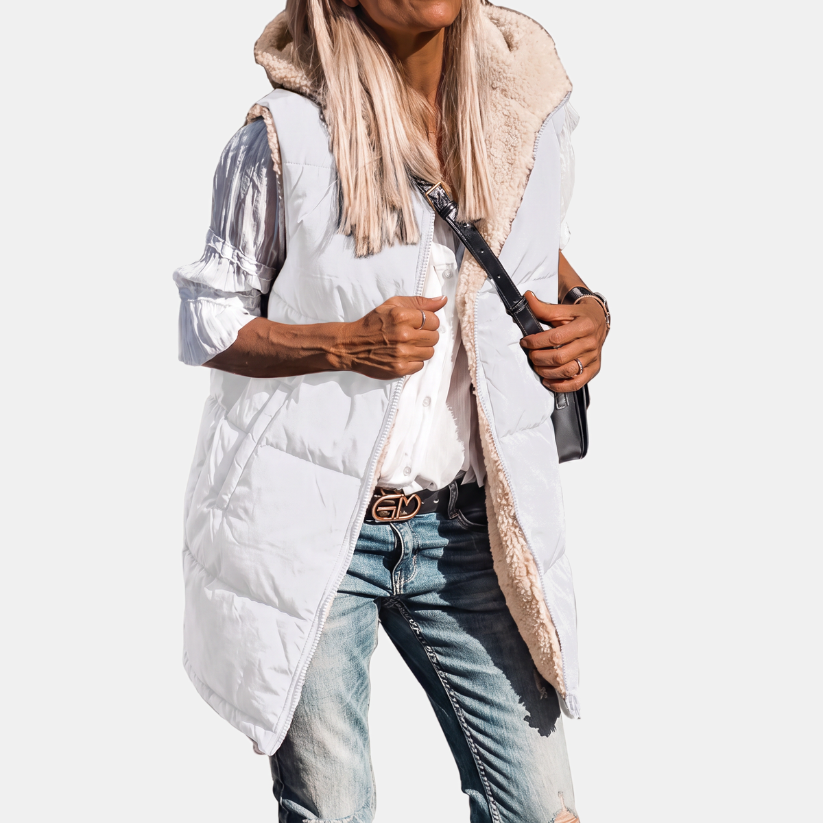 SVEA - CHALECO ACOLCHADO REVERSIBLE CON BORREGUITO