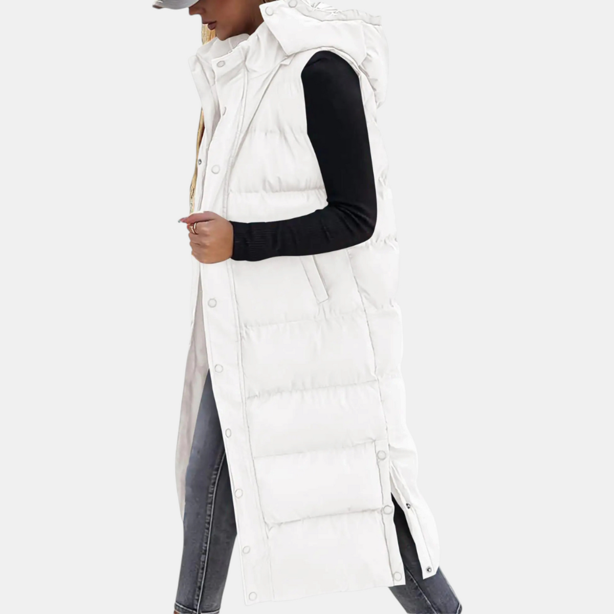 SELVE - CHALECO MAXI ACOLCHADO CON CAPUCHA