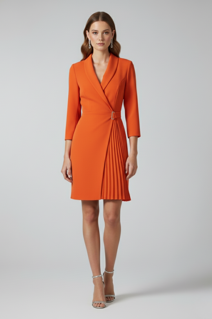 AURORE - VESTIDO BLAZER CON SOLAPA Y CINTURA DEFINIDA