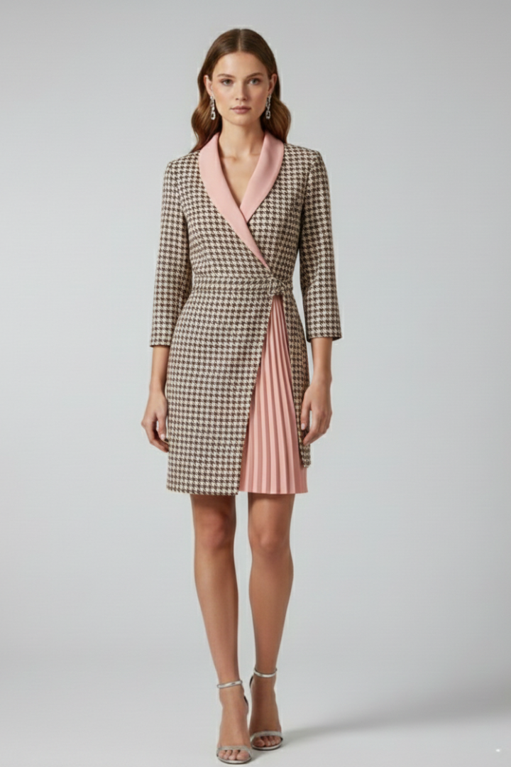 AURORE - VESTIDO BLAZER CON SOLAPA Y CINTURA DEFINIDA