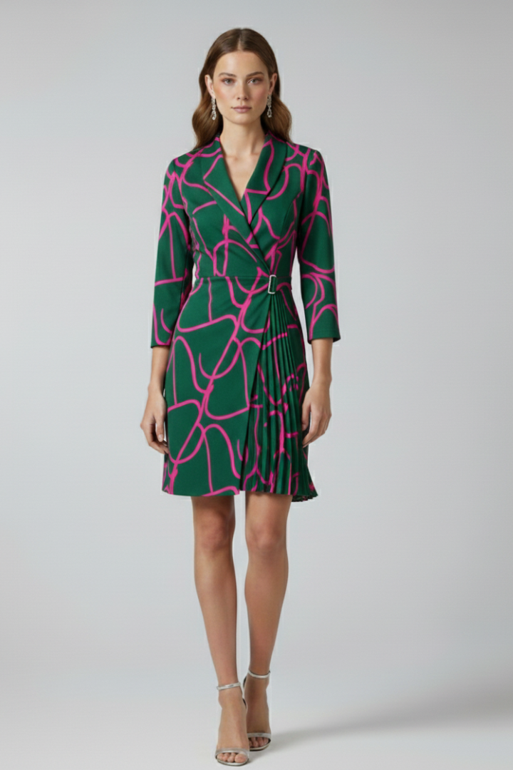 AURORE - VESTIDO BLAZER CON SOLAPA Y CINTURA DEFINIDA