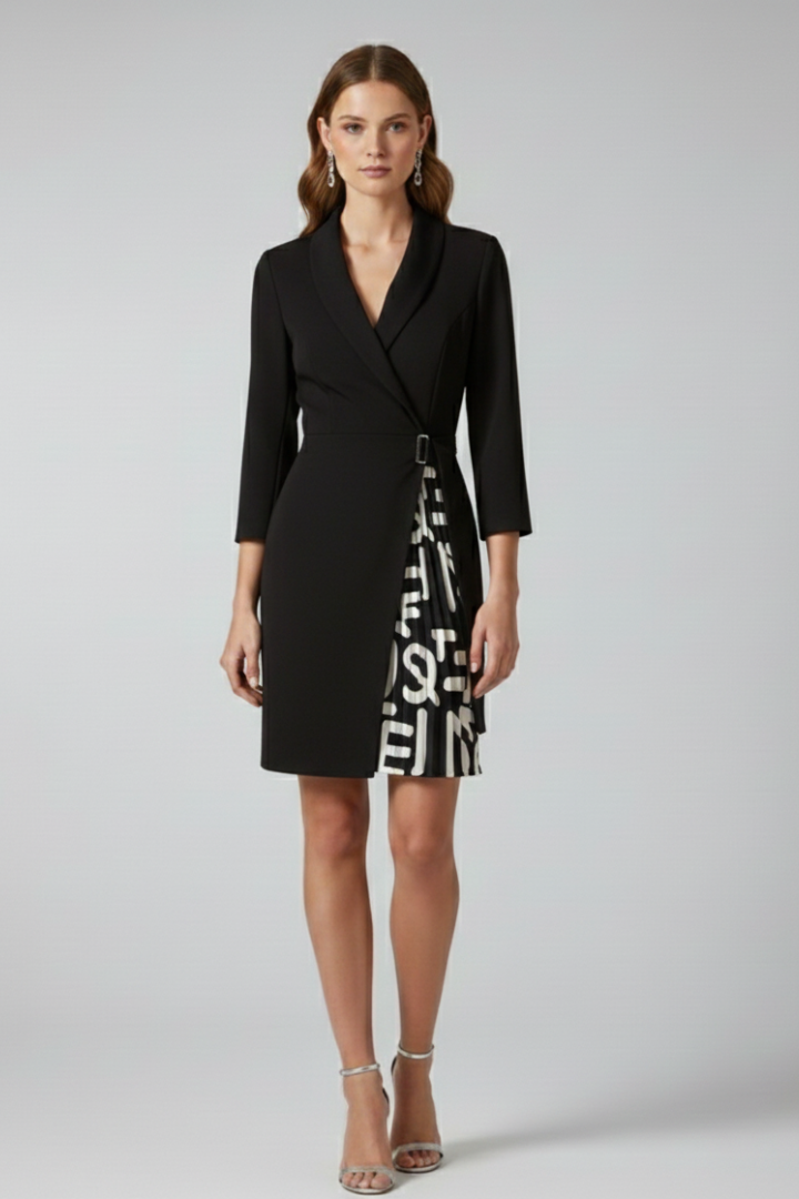 AURORE - VESTIDO BLAZER CON SOLAPA Y CINTURA DEFINIDA