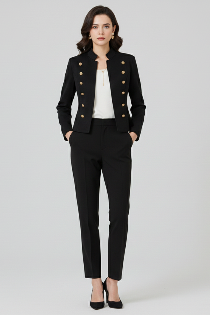 CLAUDINE - BLAZER DE CUELLO ALTO CON BOTONES