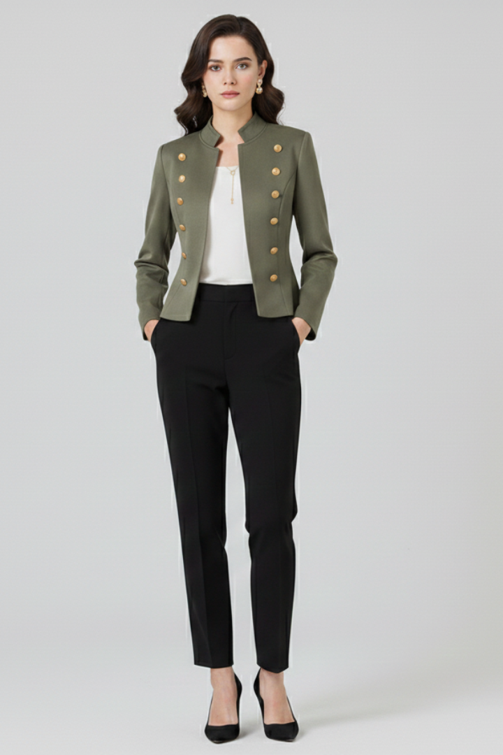 CLAUDINE - BLAZER DE CUELLO ALTO CON BOTONES