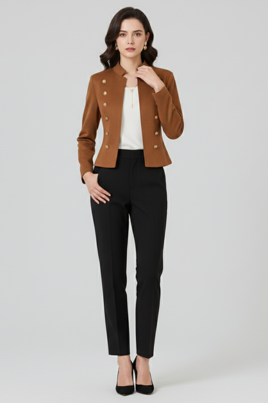 CLAUDINE - BLAZER DE CUELLO ALTO CON BOTONES