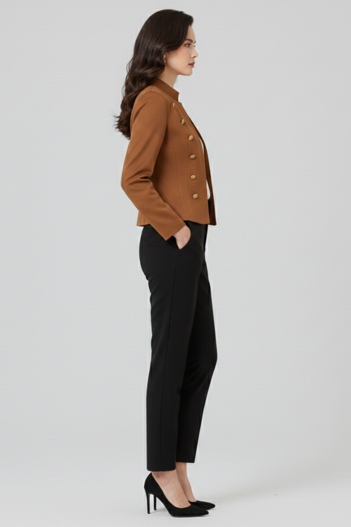 CLAUDINE - BLAZER DE CUELLO ALTO CON BOTONES