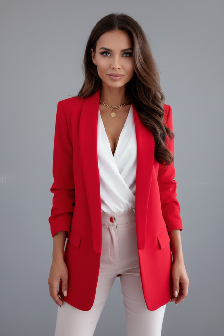 NOEMIE - BLAZER DE CUELLO CRUZADO ENTALLADO