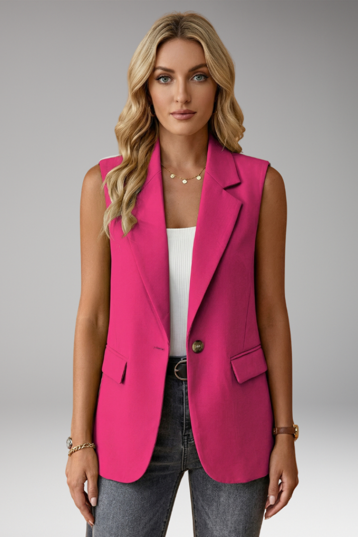 GISELE - CHALECO BLAZER SIN MANGAS CON BOLSILLOS