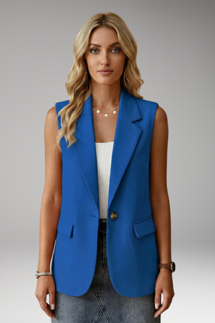 GISELE - CHALECO BLAZER SIN MANGAS CON BOLSILLOS