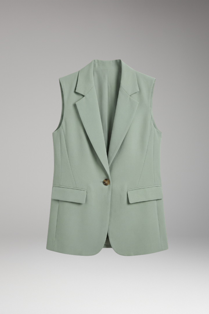 GISELE - CHALECO BLAZER SIN MANGAS CON BOLSILLOS