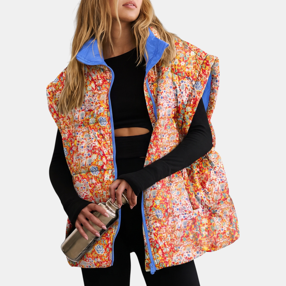 FLORENA - CHALECO ACOLCHADO CON ESTAMPADO FLORAL