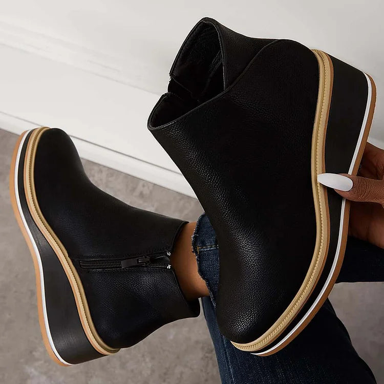 LUCILLE - BOTINES CON PLATAFORMA Y CREMALLERA