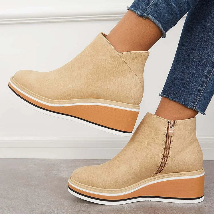LUCILLE - BOTINES CON PLATAFORMA Y CREMALLERA