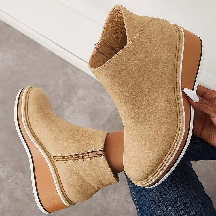 LUCILLE - BOTINES CON PLATAFORMA Y CREMALLERA