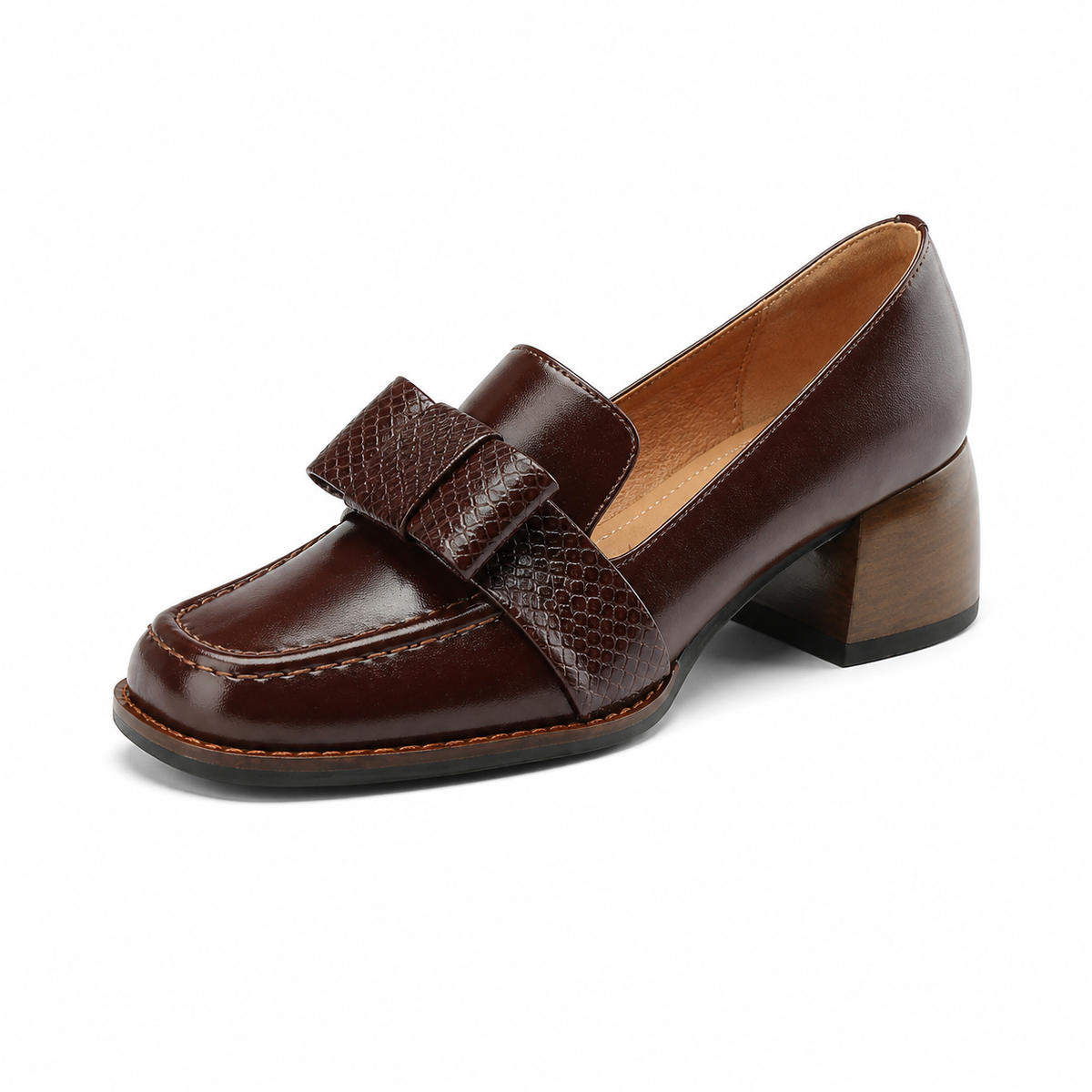 CONTESSA - MOCASINES CON NUDO Y TACÓN