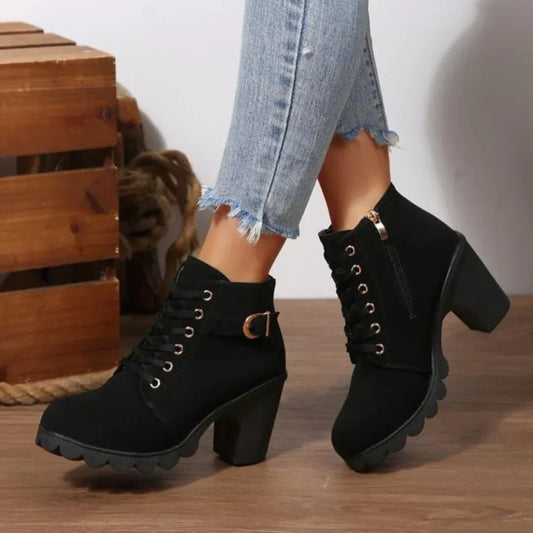 RAPHAELA - BOTINES CON CORDONES Y HEBILLA