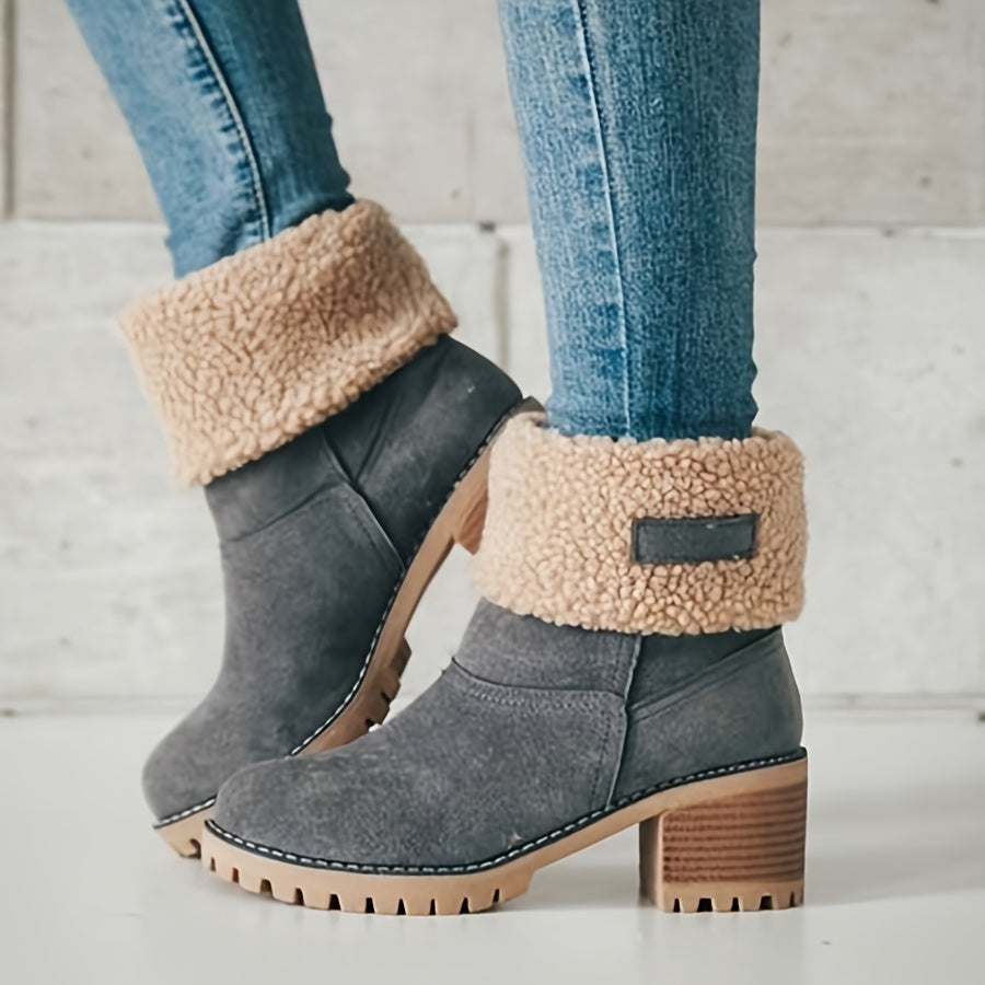 DELANCEY - BOTINES FORRADOS DE TACÓN ANCHO