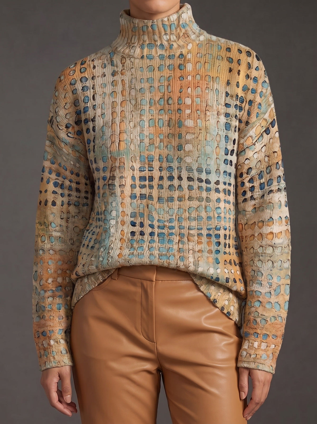 BRYNDLE - JERSEY DE CUELLO ALTO DE CUADROS OTOÑALES